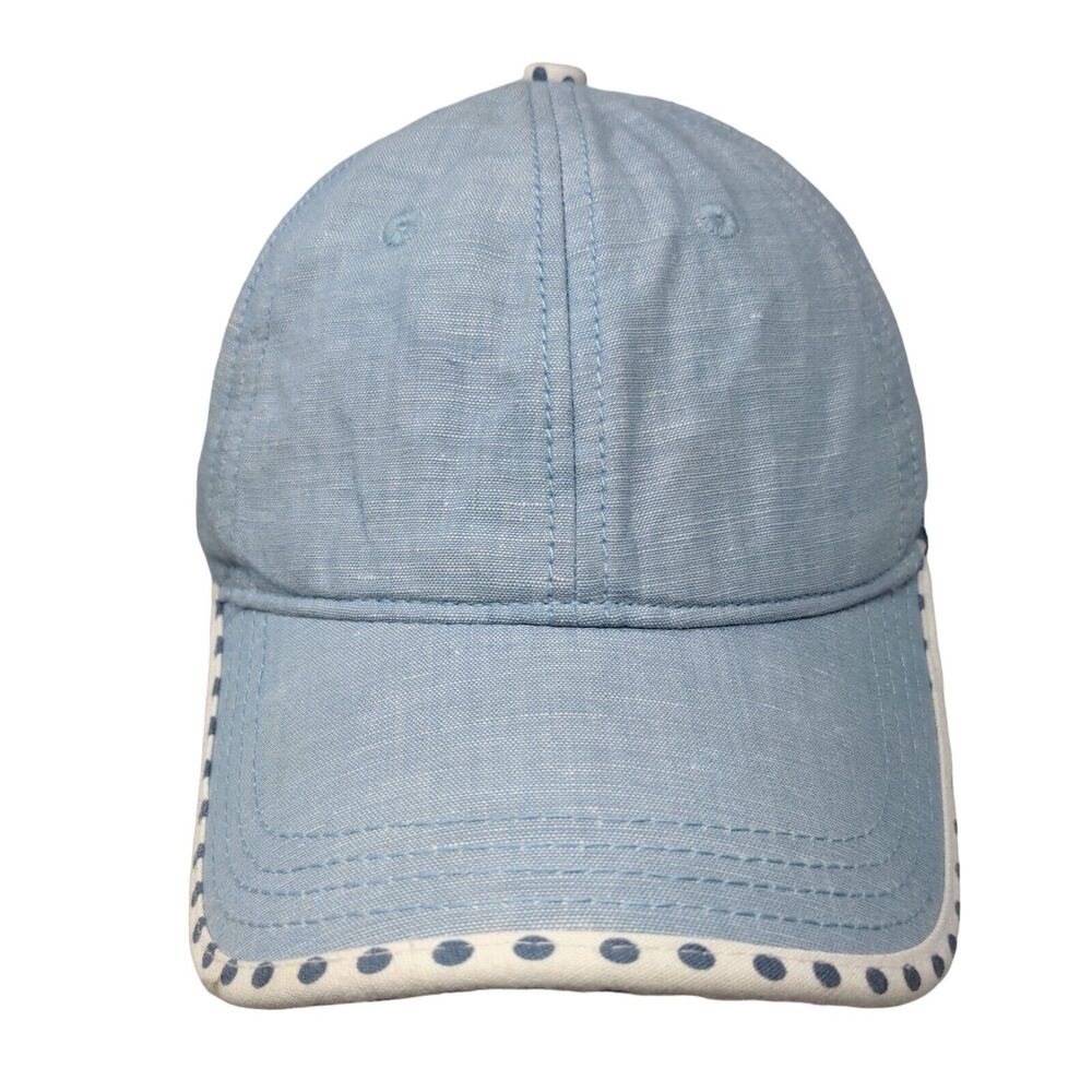 Keds Slideback Hat Blue OSFA Adjustable Polka Dot 6 Panel Blank Linen Blend